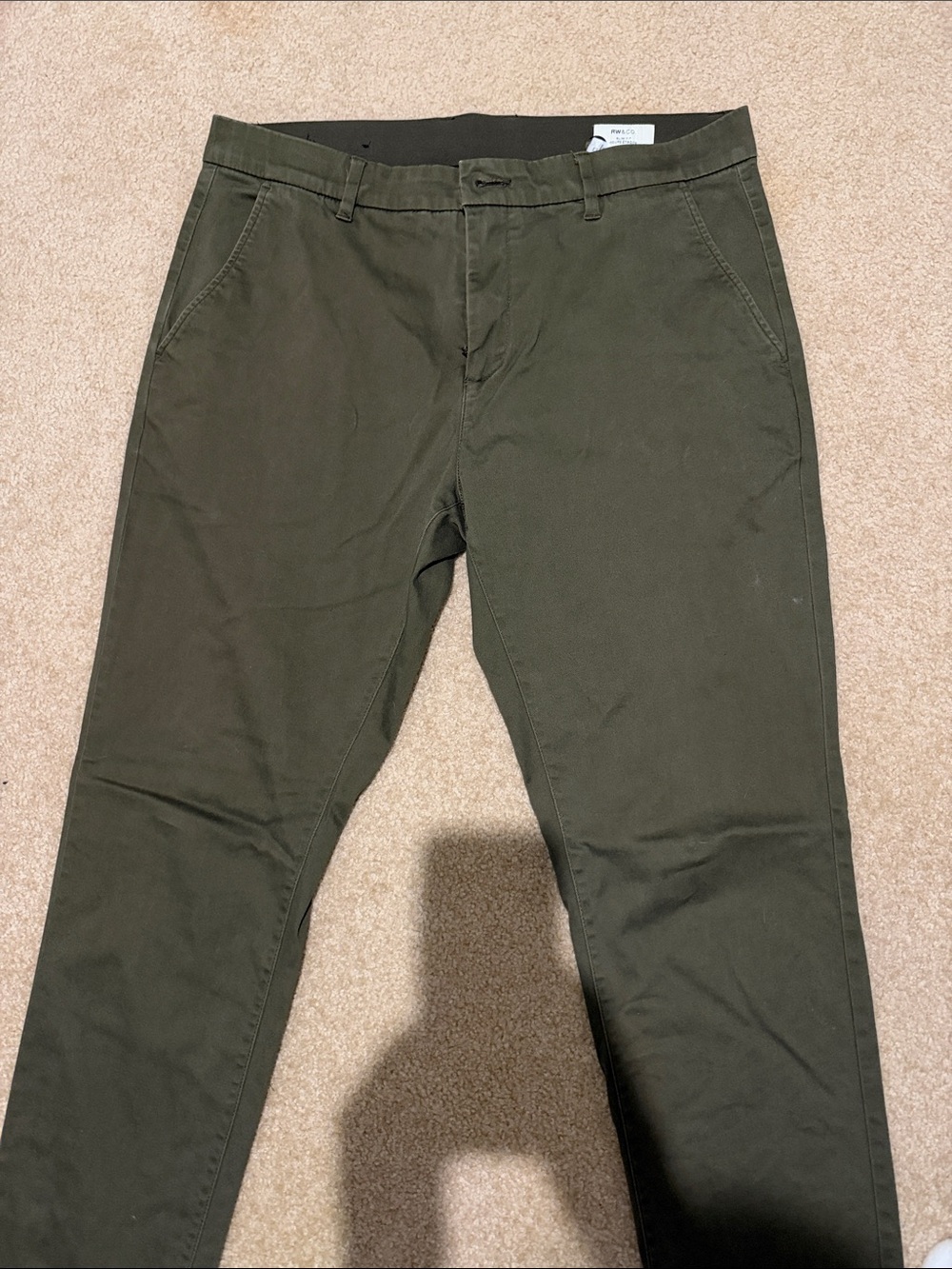 Men's Olive Green Casual Chinos